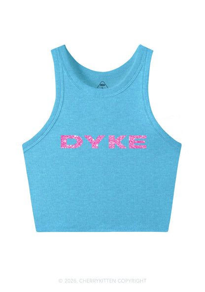 Glitter DYKE Pride Y2K Crop Tank Top Cherrykitten