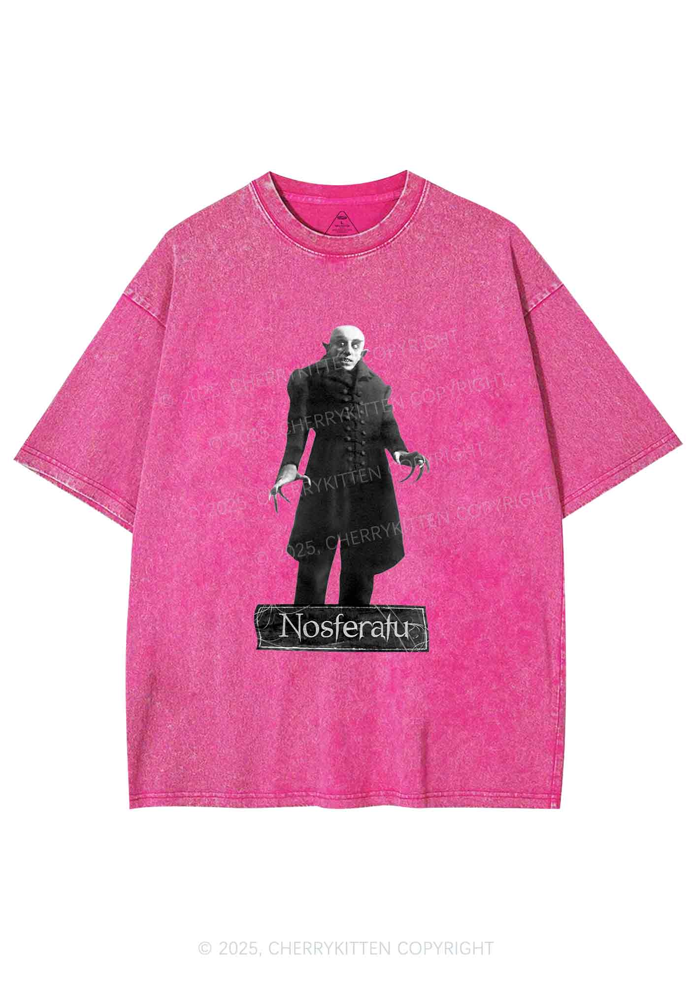 Halloween Male Vampire Y2K Shirts Washed Tee Cherrykitten