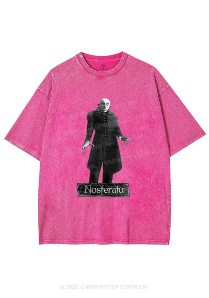 Halloween Male Vampire Y2K Shirts Washed Tee Cherrykitten