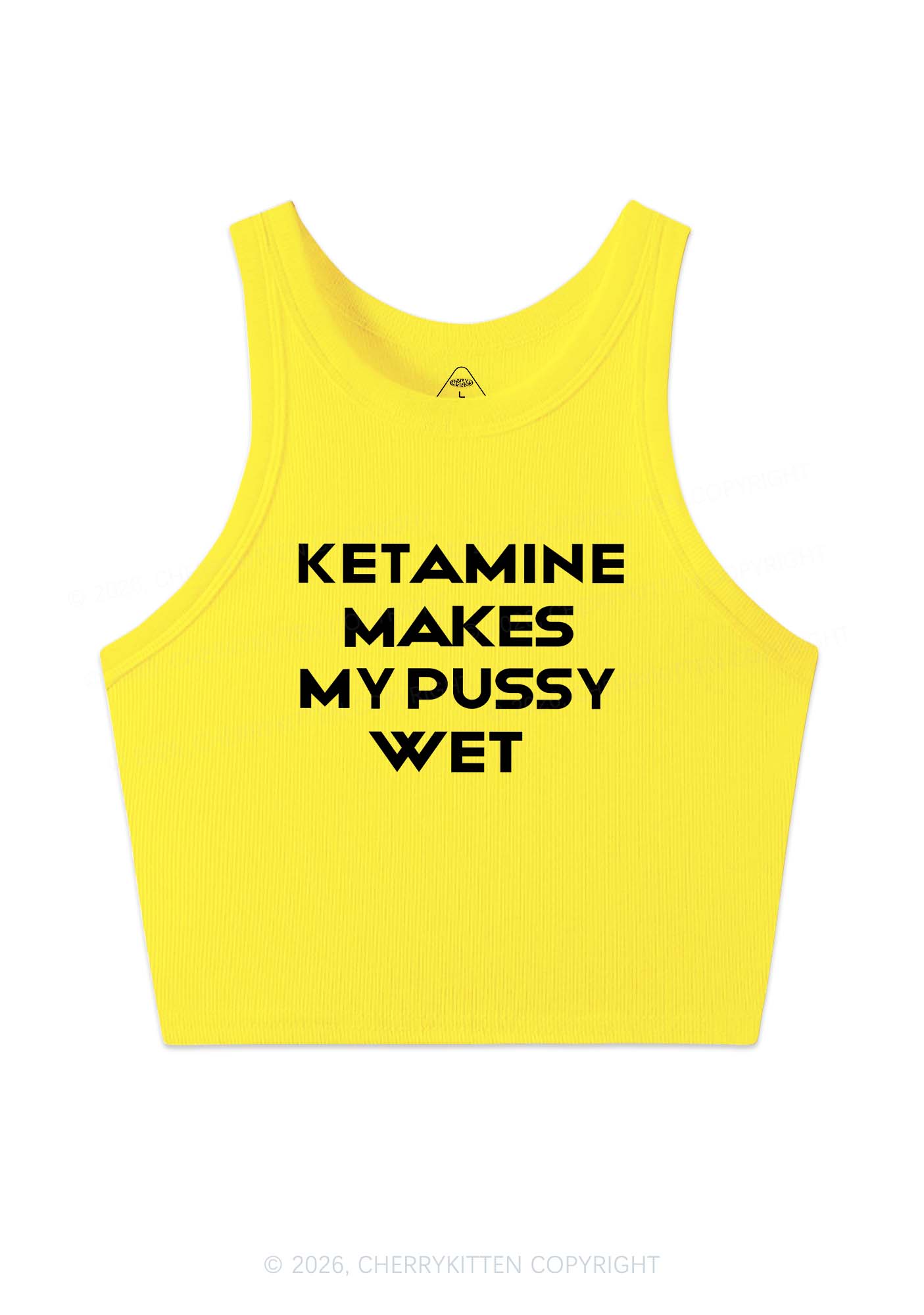 K Makes My Puxxy Wet Y2K Crop Tank Top Cherrykitten