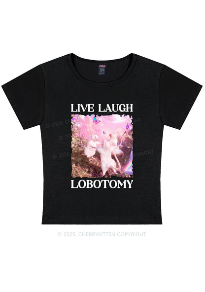 Live Laugh Lobotomy Rats Y2K Baby Tee Cherrykitten Art by OhStuffinell Taxidermy