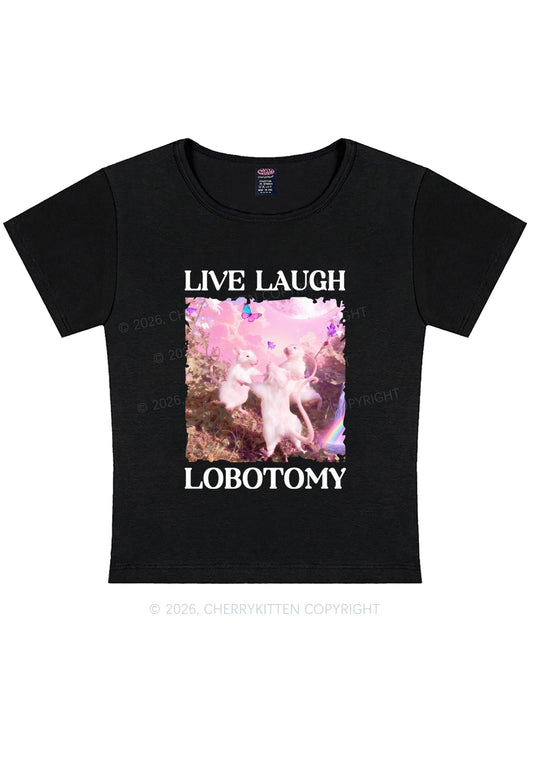 Live Laugh Lobotomy Rats Y2K Baby Tee Cherrykitten Art by OhStuffinell Taxidermy
