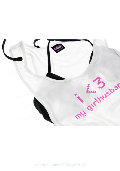 I Love My Girlhusband Y2K Sheer Boyfriend Tank Cherrykitten