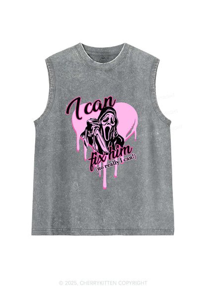 Halloween Ghost Fix Him Y2K Washed Muscle Tank Cherrykitten