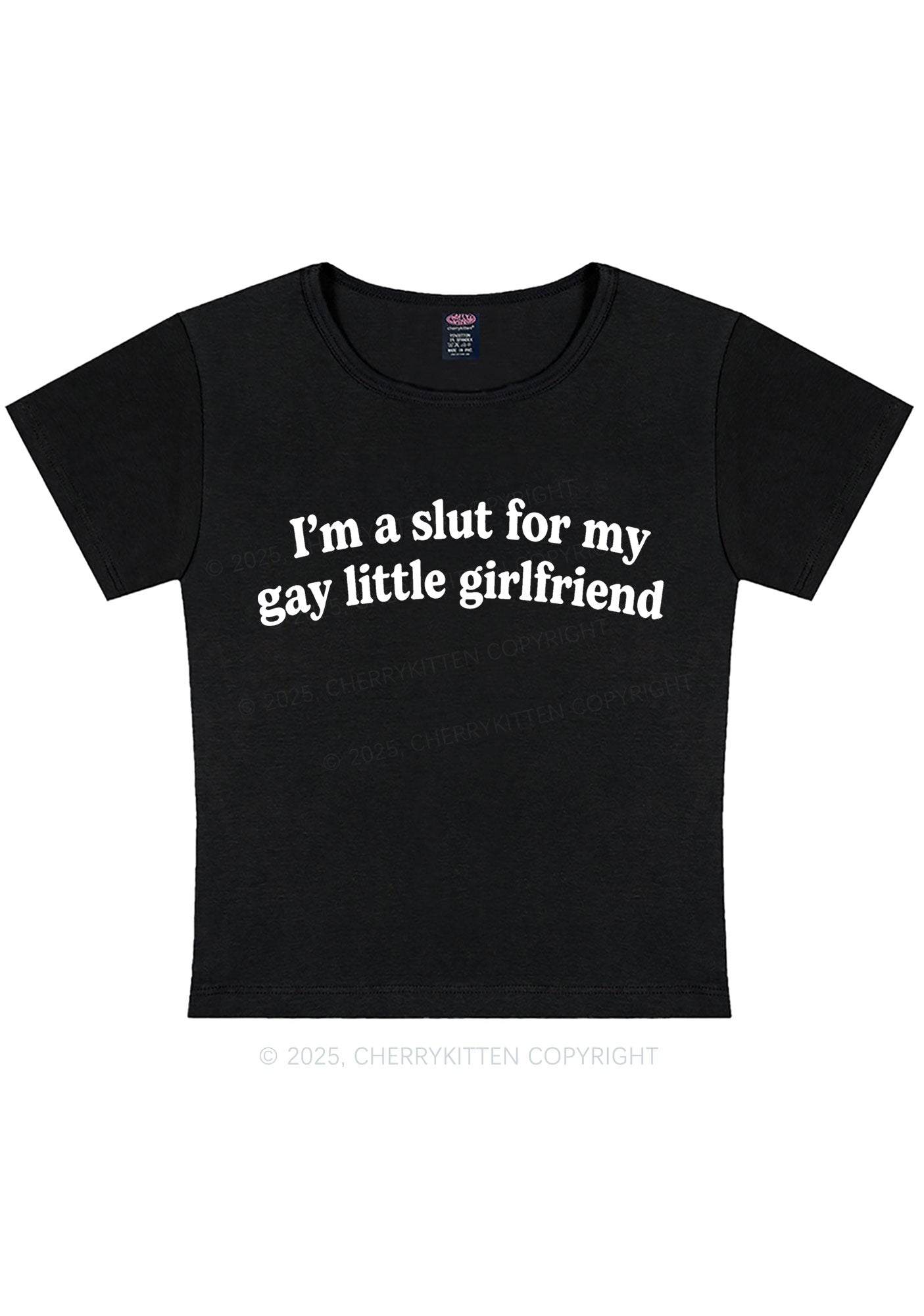 Slxt For My Gay GF Valentine's Day Y2K Baby Tee Cherrykitten