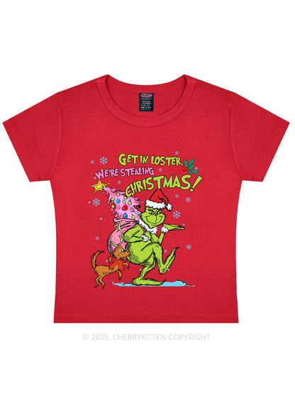We Are Stealing Christmas Y2K Baby Tee Cherrykitten