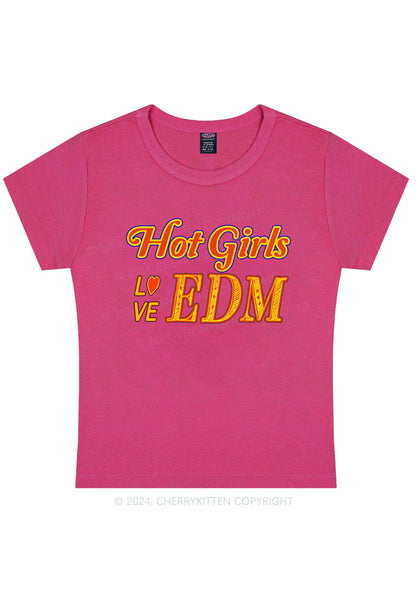 Hot Girls Love Edm Y2K Baby Tee Cherrykitten