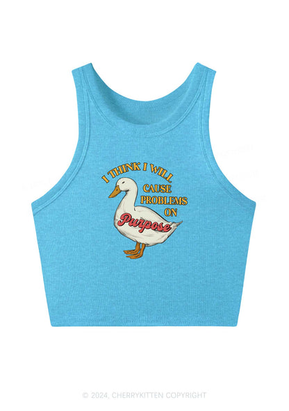 Cause Problems On Purpose Y2K Crop Tank Top Cherrykitten