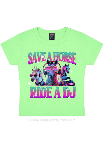 Save DJ Horse Y2K Baby Tee Cherrykitten