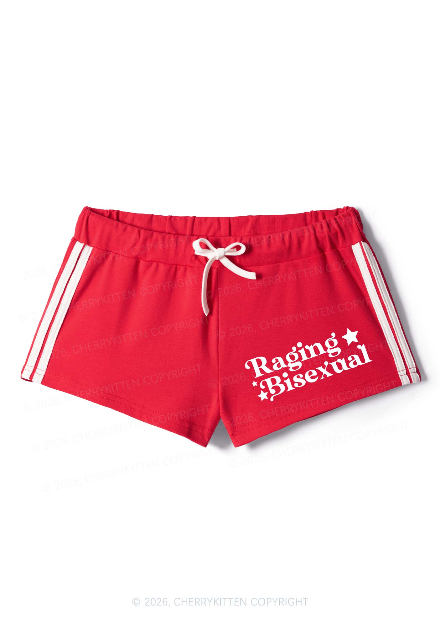 Raging Bisexual Pride Y2K Drawstring Mini Shorts Cherrykitten