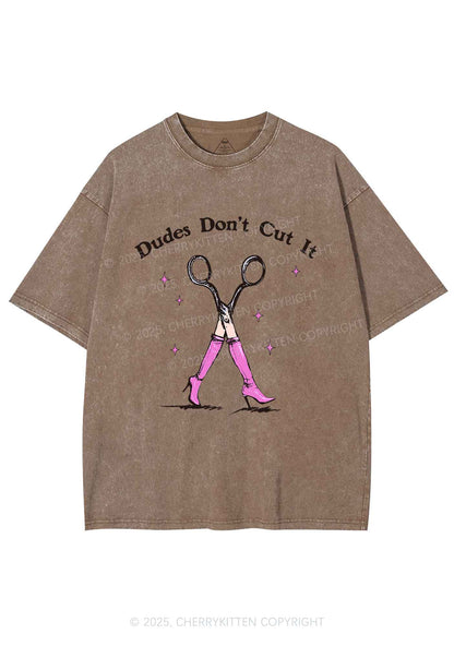 Dudes Dont Cut It Y2K Shirts Washed Tee Cherrykitten