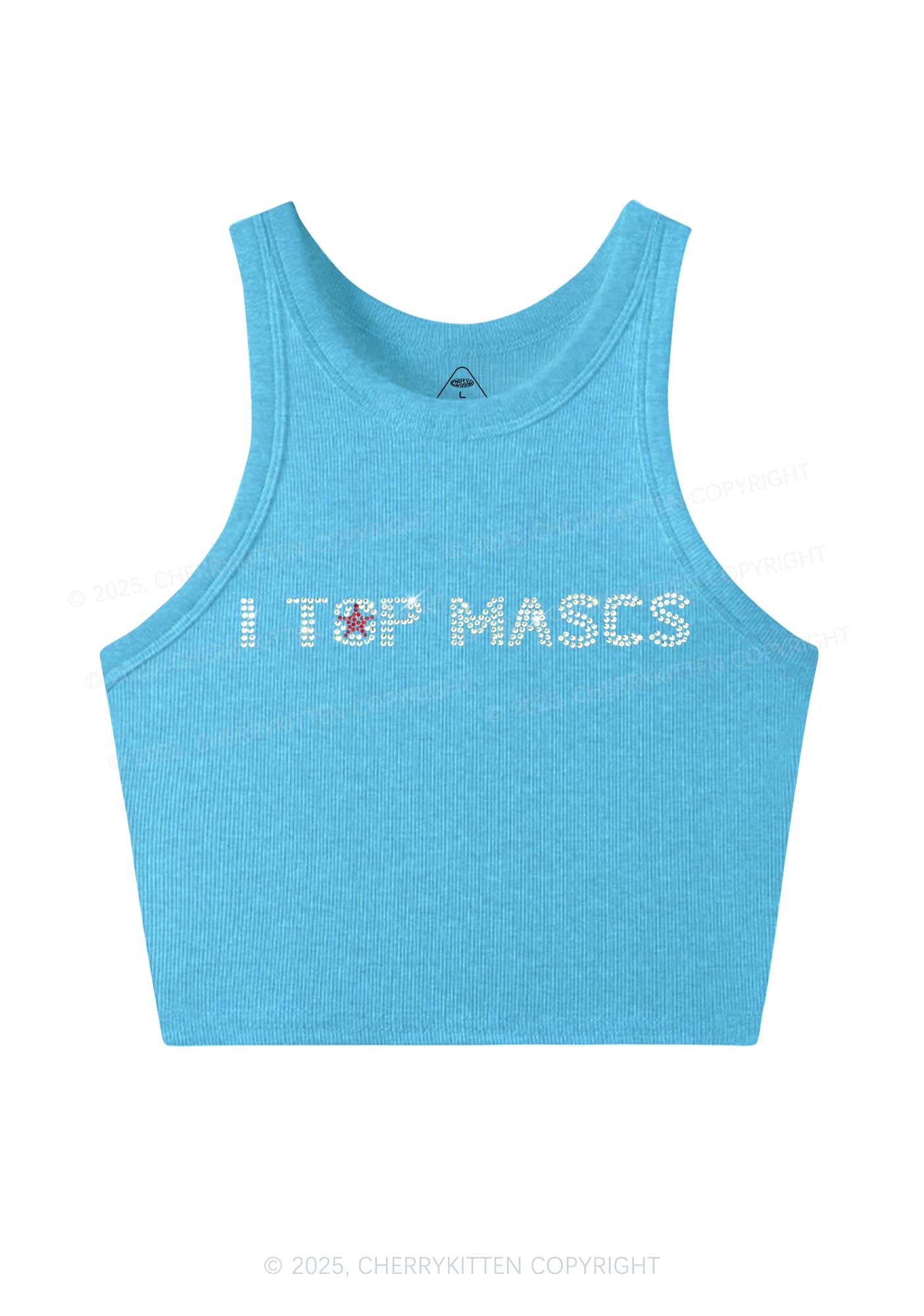Rhinestone I Top Mascs Pride Y2K Crop Tank Top Cherrykitten