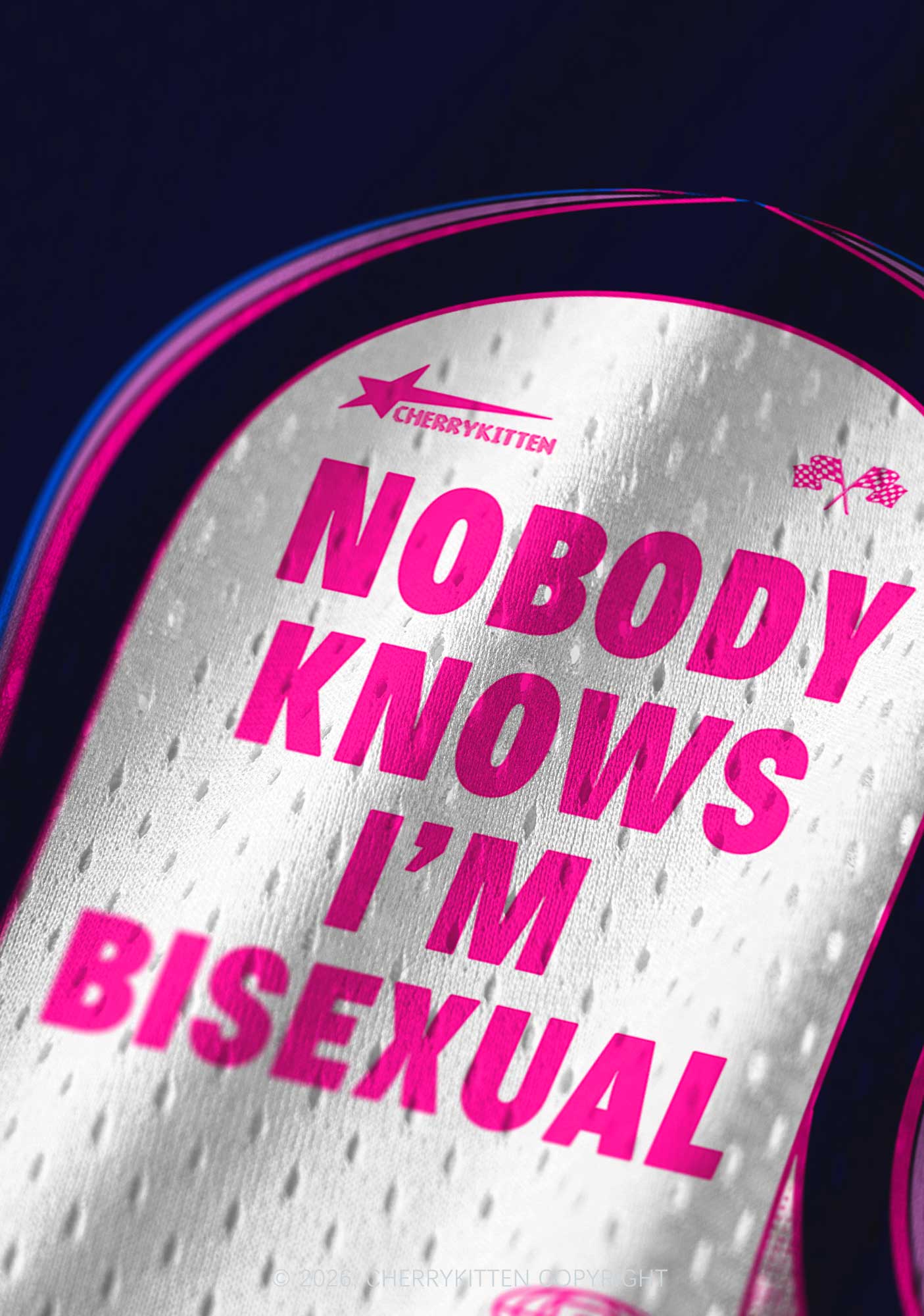 Nobody Knows Im Bisexual Pride Y2K Sport Jersey Tank Cherrykitten