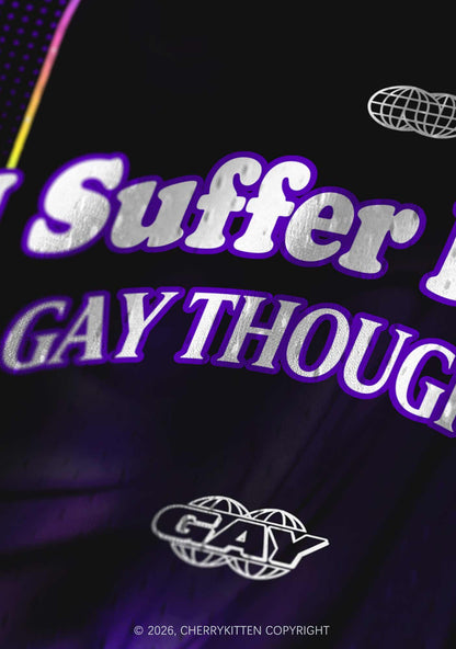 Purple Suffer From Gay Thoughts Pride Y2K Sport Jersey Tank Cherrykitten
