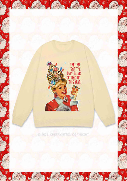 The Only Thing Getting Lit This Year Christmas Y2K Sweatshirt Cherrykitten