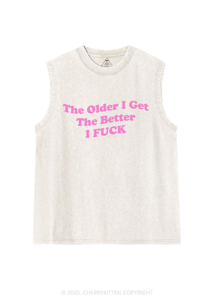 Older Get Better Fxxk Y2K Washed Muscle Tank Cherrykitten
