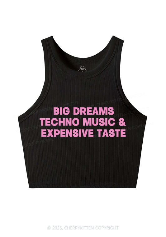 Big Dreams Techno Music Y2K Crop Tank Top Cherrykitten