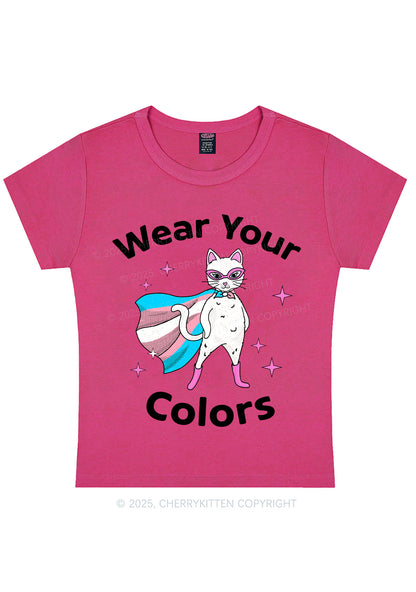 Transgender Flag Cat Pride Y2K Baby Tee Cherrykitten
