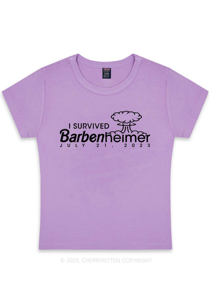 Curvy I Survived Barbenheimer Y2K Baby Tee Cherrykitten