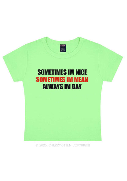 Sometimes Im Mean Y2K Baby Tee Cherrykitten