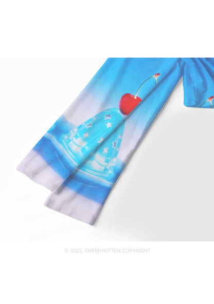 Cherry Jelly Y2K Mesh Long Sleeve Crop Top Cherrykitten