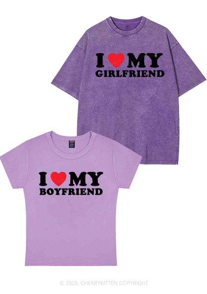 I Love GF BF Y2K Valentine's Day Couple Shirt Cherrykitten
