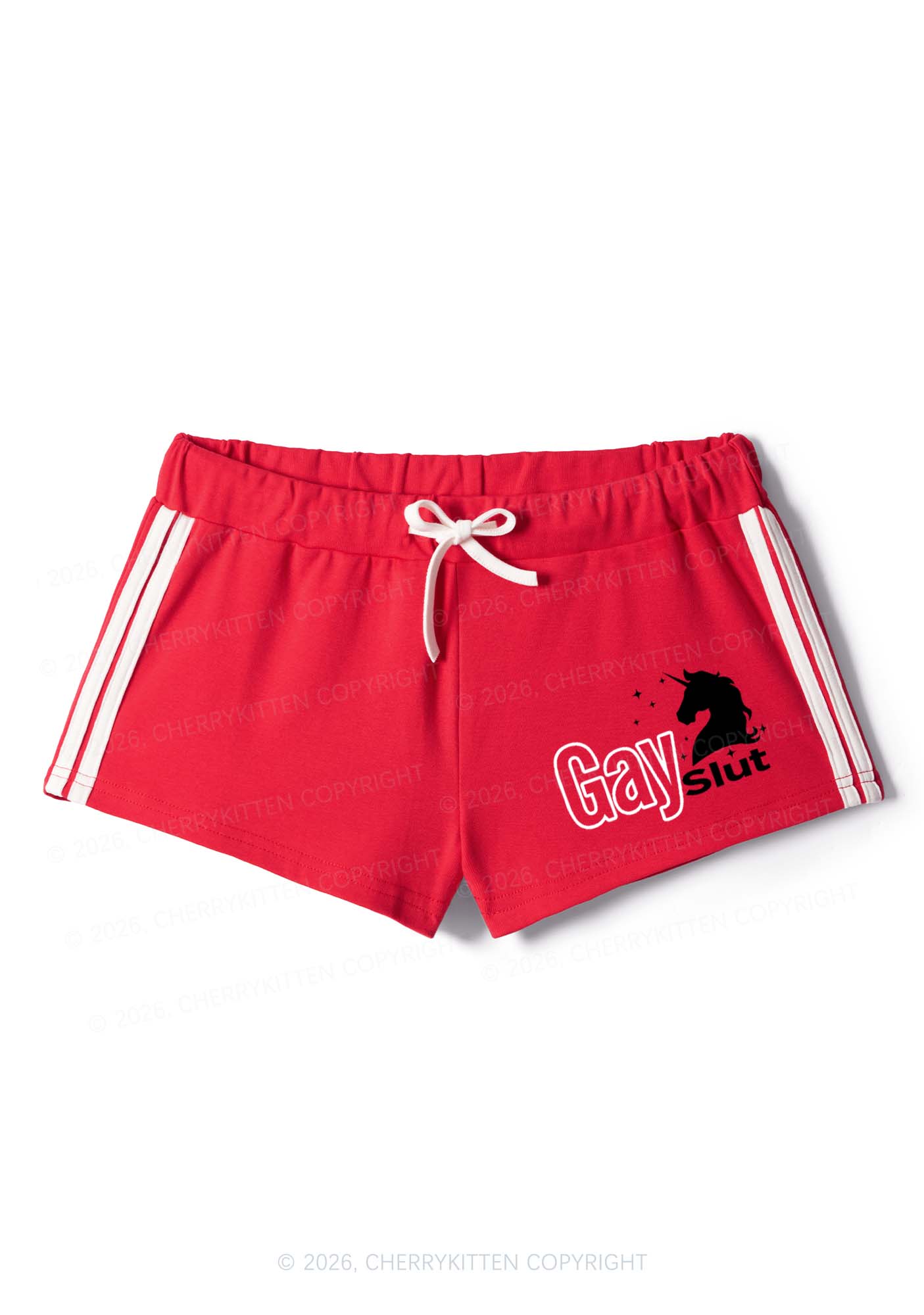 Gay Slxt Unicorn Pride Y2K Drawstring Mini Shorts Cherrykitten