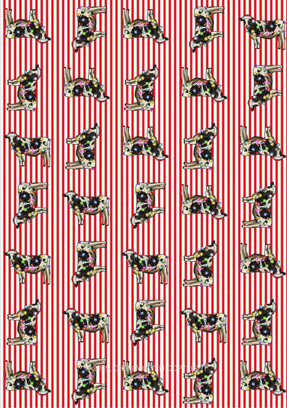 Christmas Cow Y2K Print Long Sleeve Pajama Set Cherrykitten