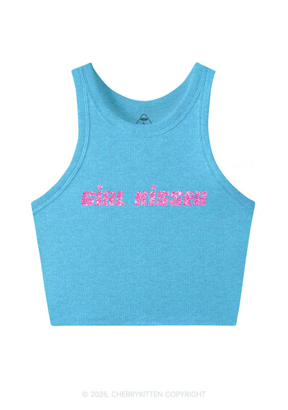 Glitter Girl Kisser Pride Y2K Crop Tank Top Cherrykitten