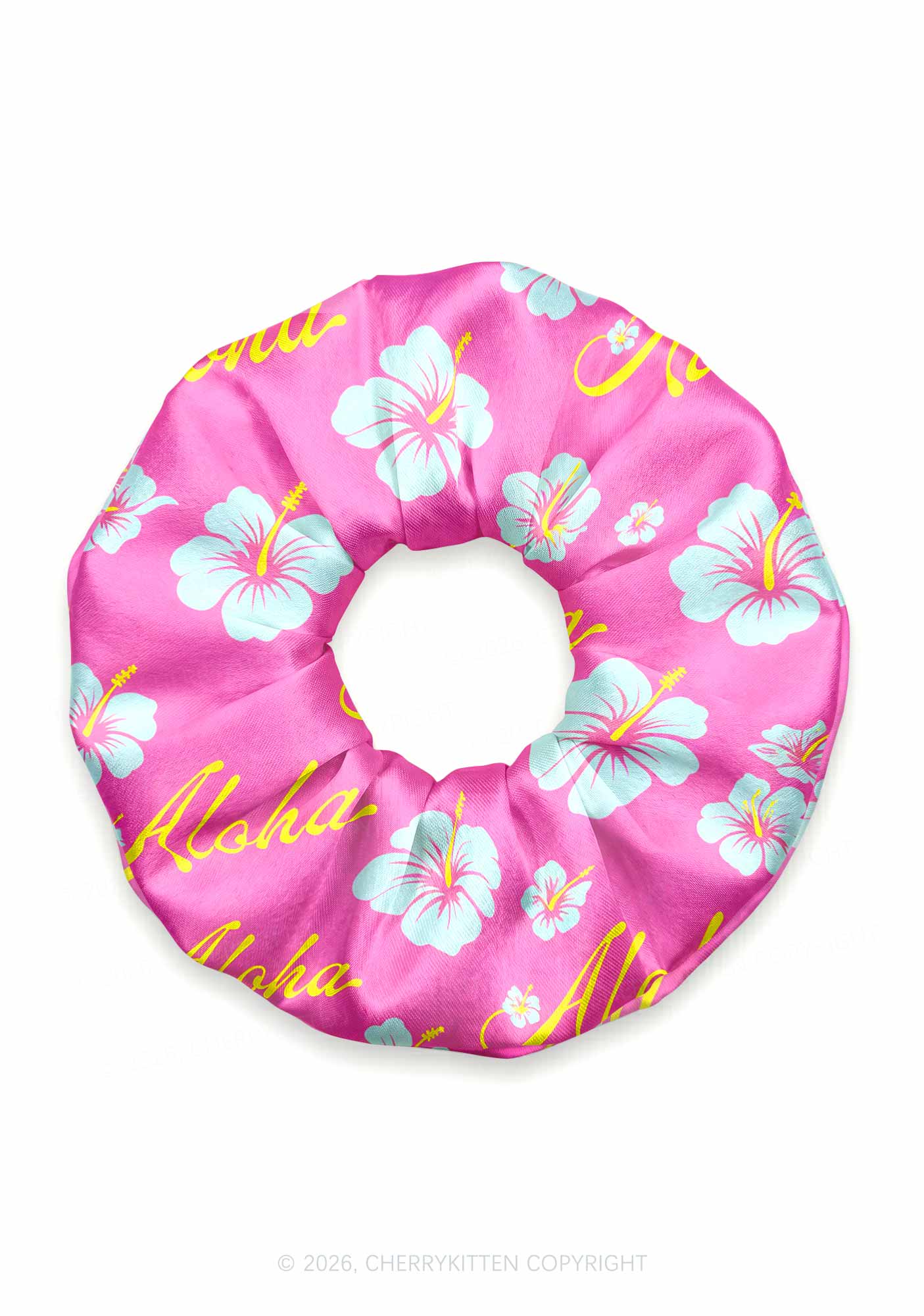 Aloha Hibiscus Y2K Hair Scrunchie Cherrykitten