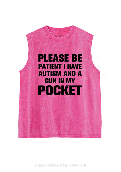 Please Be Patient Y2K Washed Muscle Tank Cherrykitten