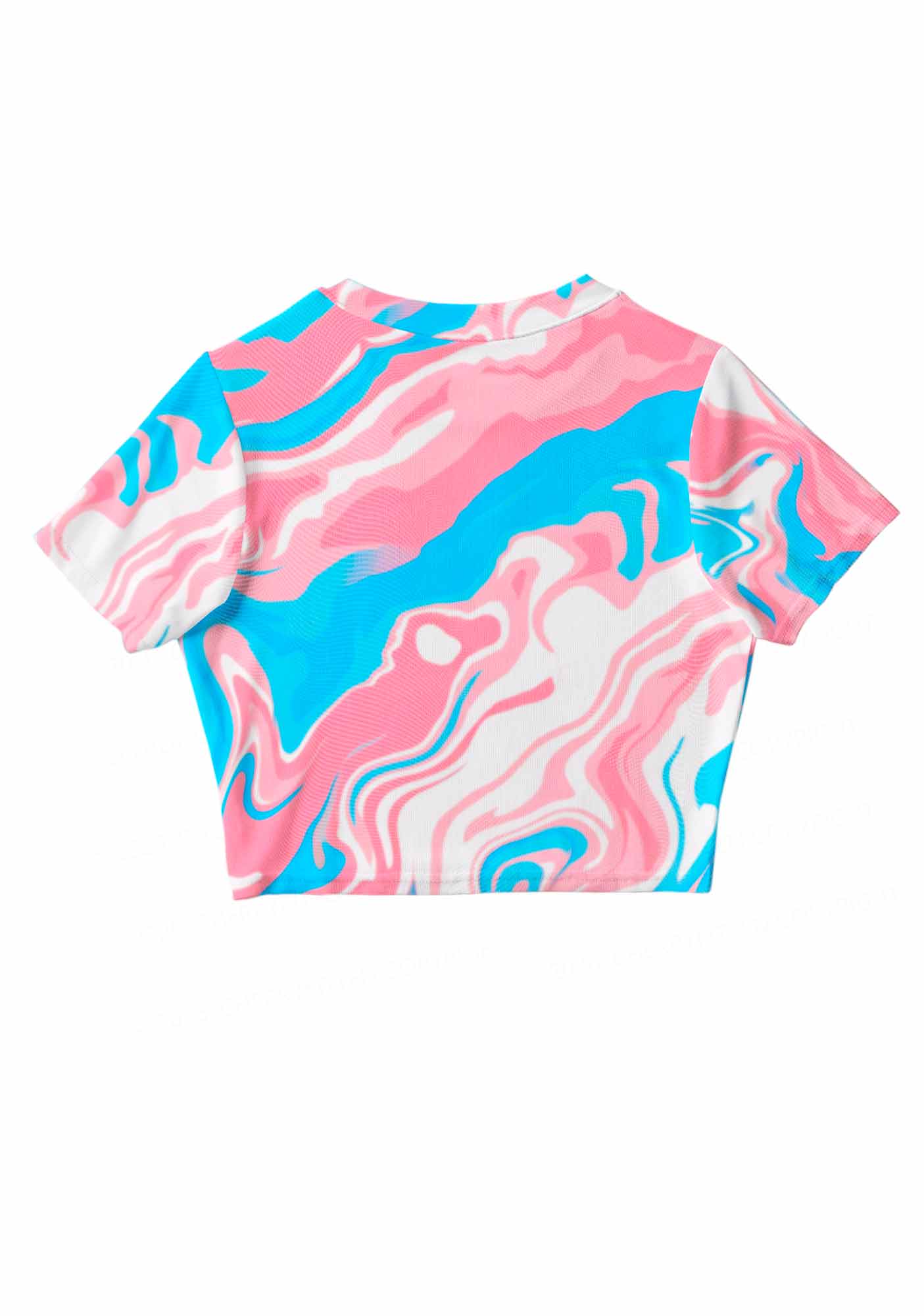 Trans Liquid Tie Dye Pride Y2K Mesh Crop Top Cherrykitten
