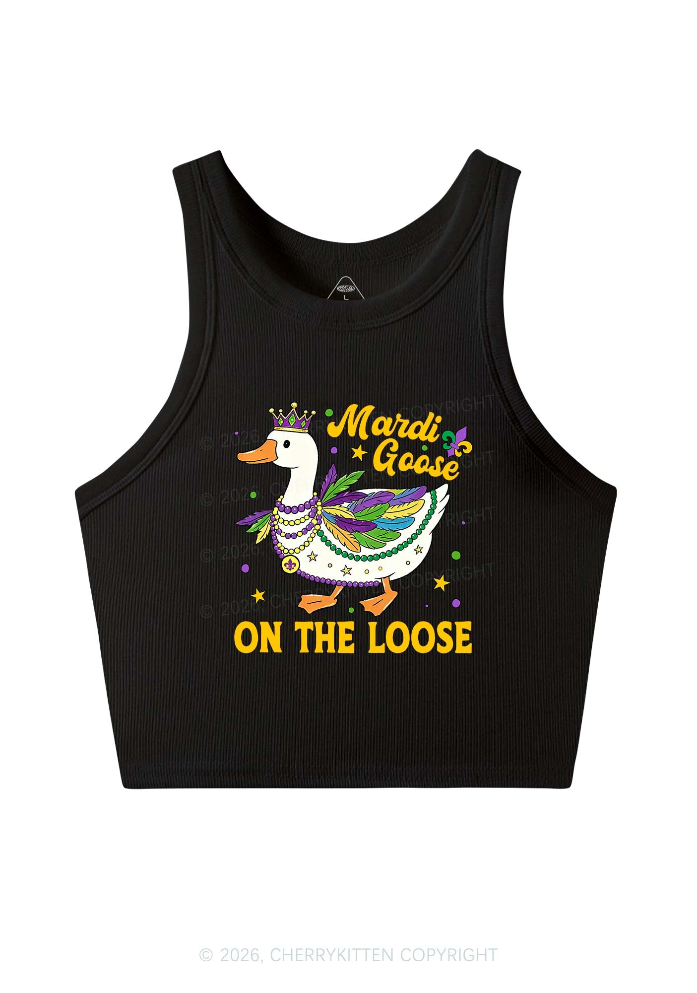Mardi Goose On The Loose Y2K Crop Tank Top Cherrykitten