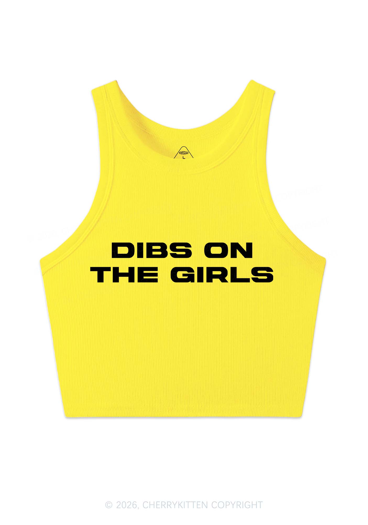 Dibs On The Girls Pride Y2K Crop Tank Top Cherrykitten