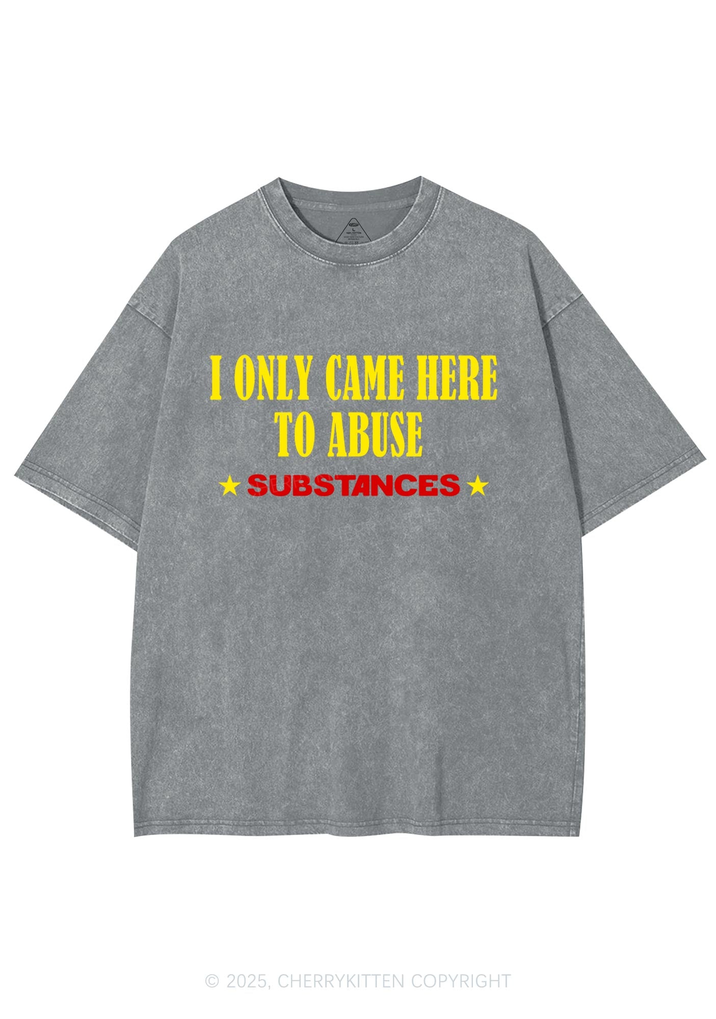Abuse Substances Y2K Shirts Washed Tee Cherrykitten