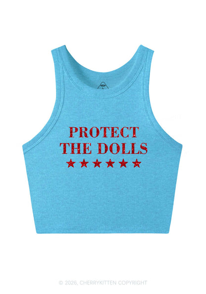 Glitter Protect The Dolls Pride Y2K Crop Tank Top Cherrykitten