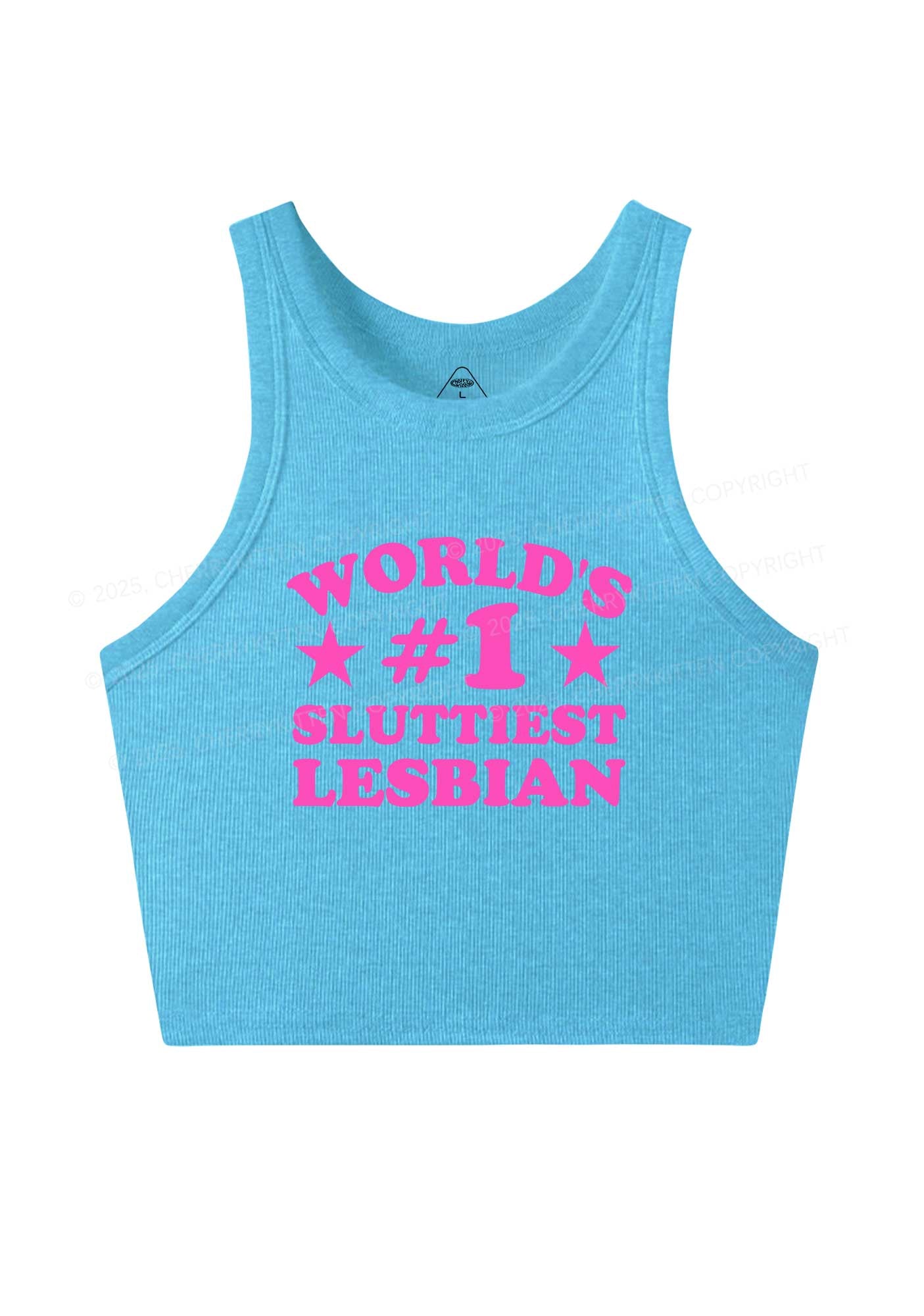 Worlds First Slxttiest Lesbian Pride Y2K Crop Tank Top Cherrykitten