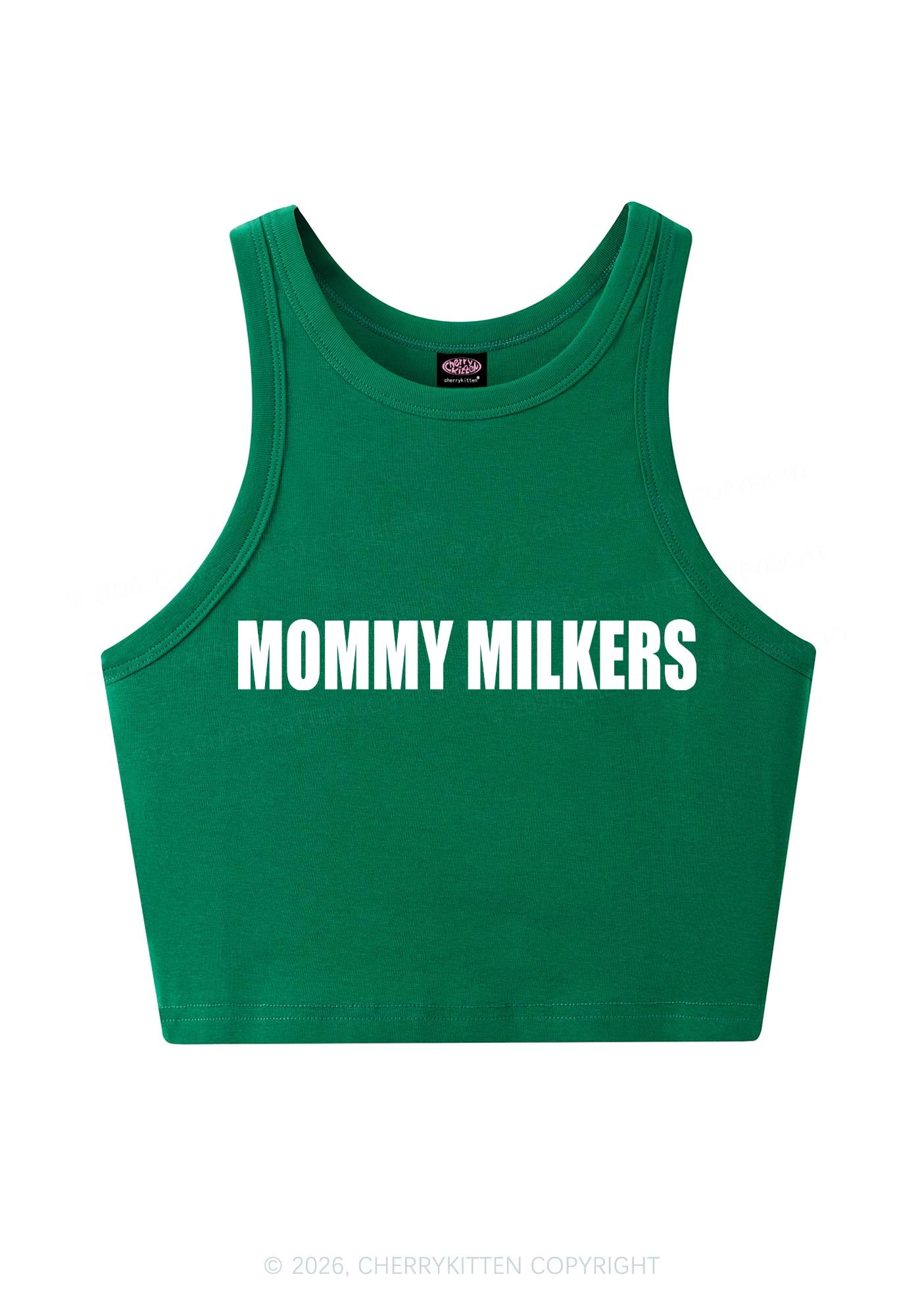 Mommy Milkers Y2K Crop Tank Top Cherrykitten