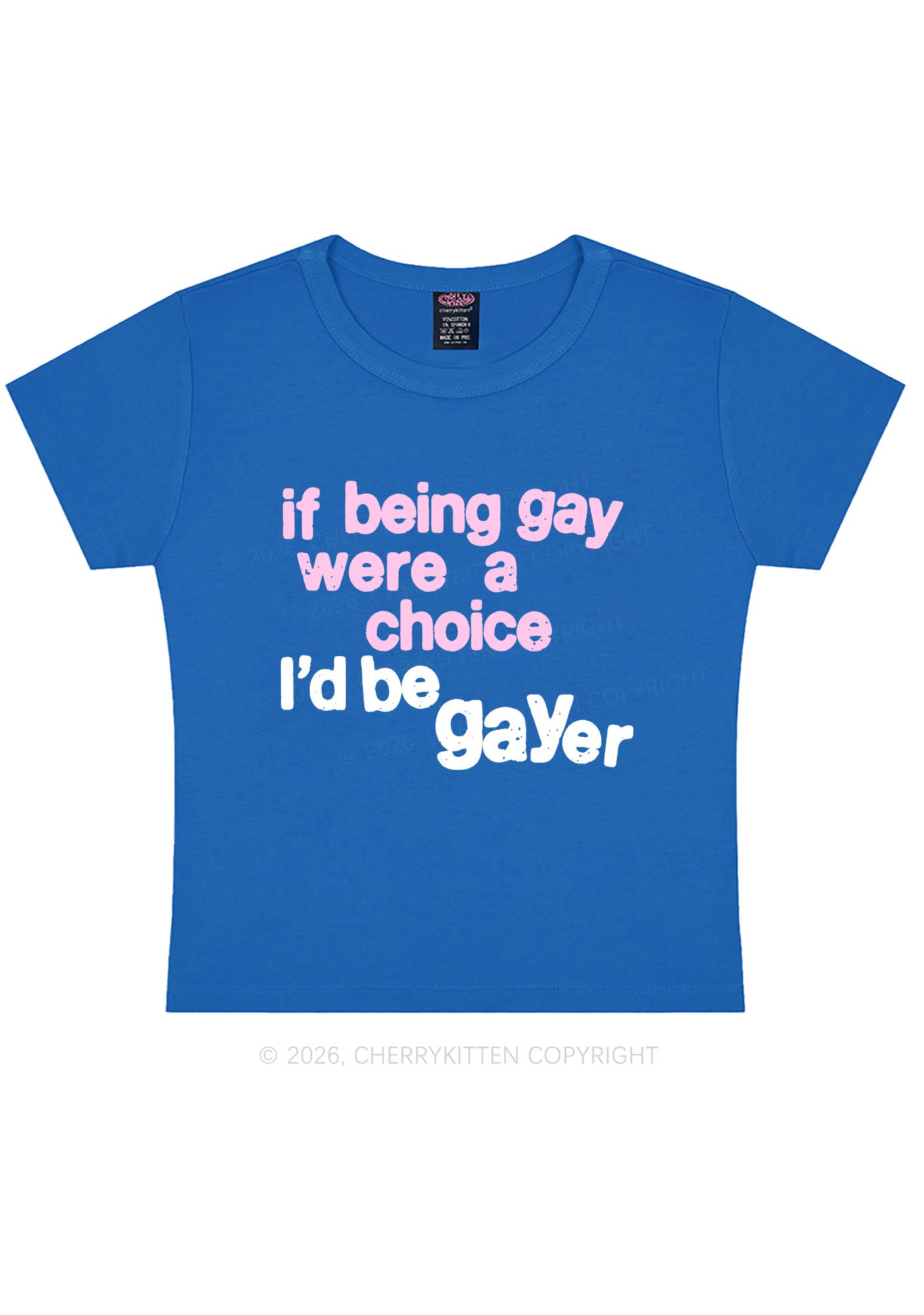 I Would Be Gayer Pride Y2K Baby Tee Cherrykitten