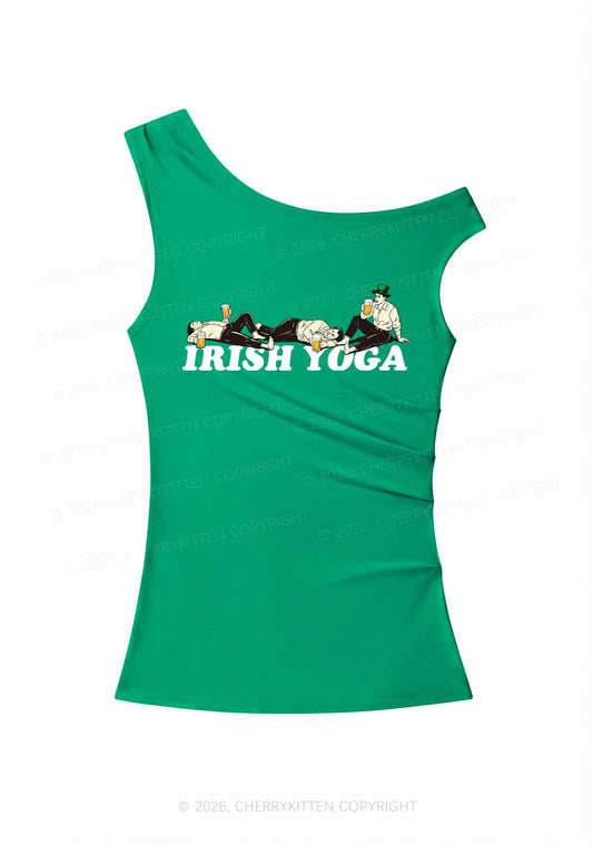 Irish Yoga St Patricks Y2K Off Shoulder Tank Top Cherrykitten