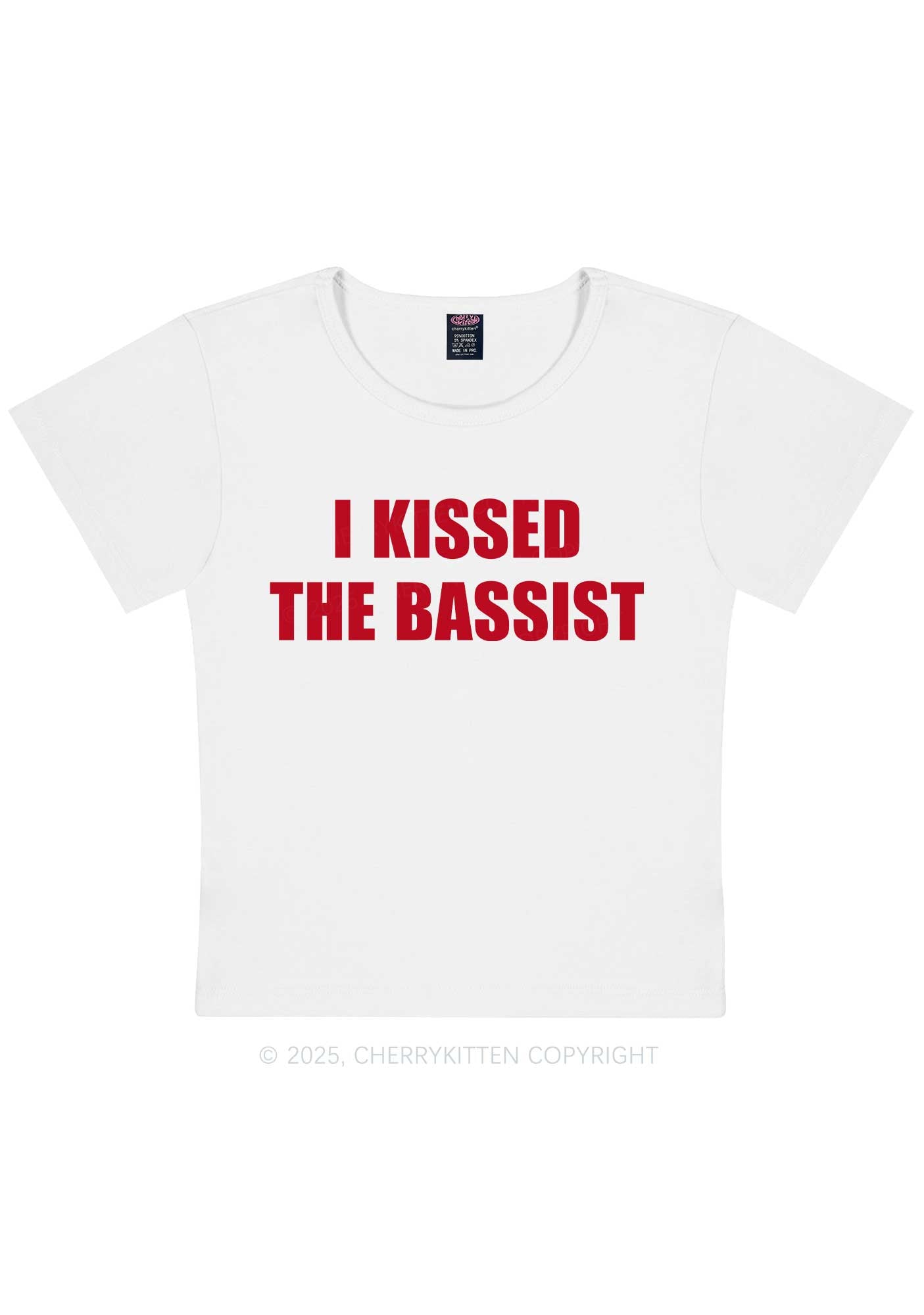 I Kissed The Bassist Y2K Baby Tee Cherrykitten