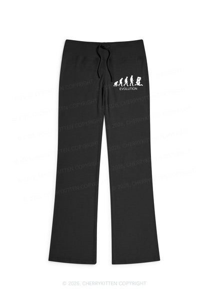 Lesbian Evolution Pride Y2K Low Rise Drawstring Flare Pants Cherrykitten