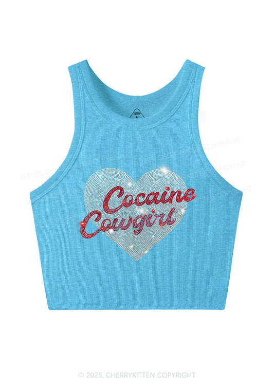 Rhinestone Cola Cowgirl Y2K Crop Tank Top Cherrykitten