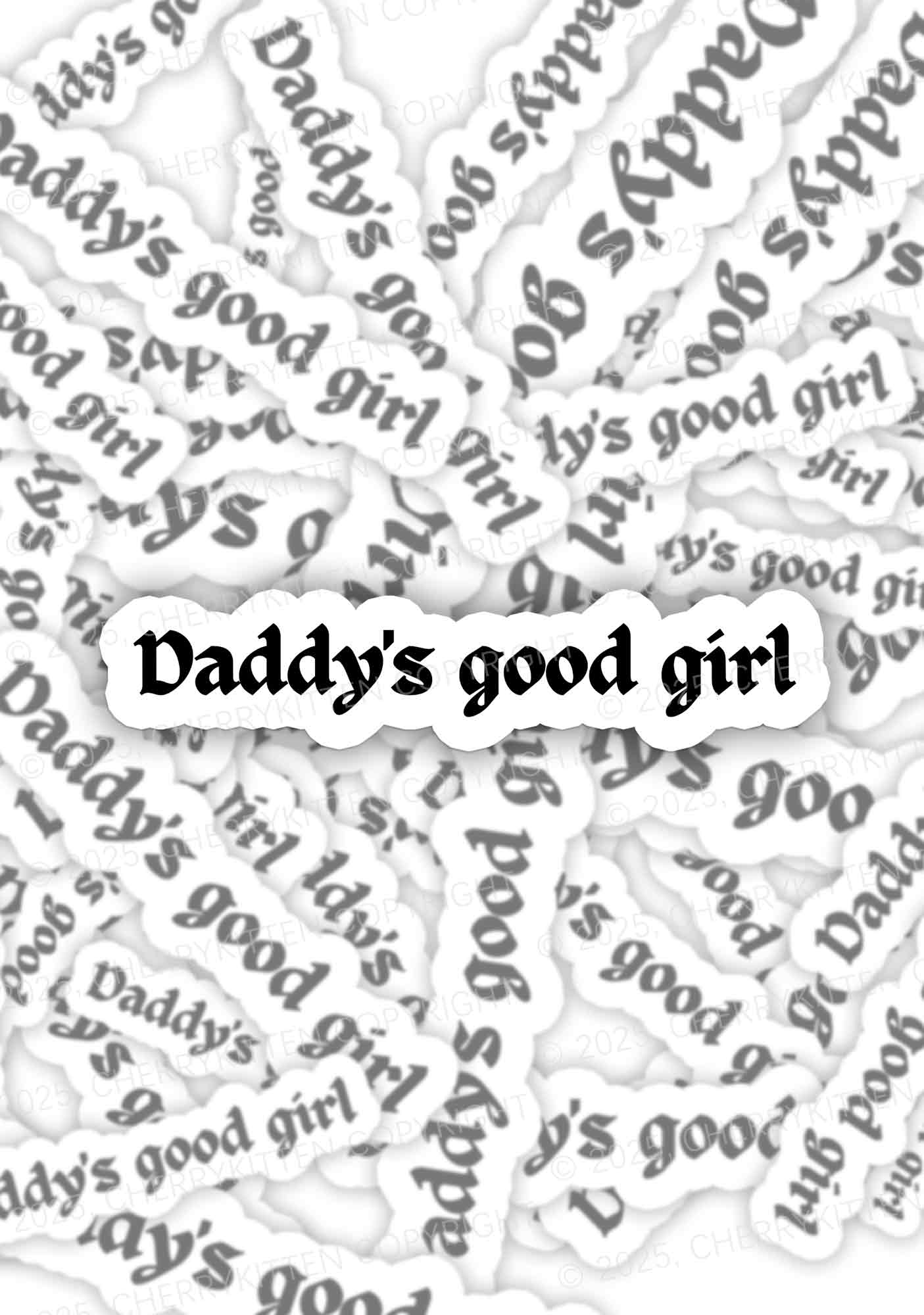 Daddys Good Girl 1Pc Y2K Sticker Cherrykitten