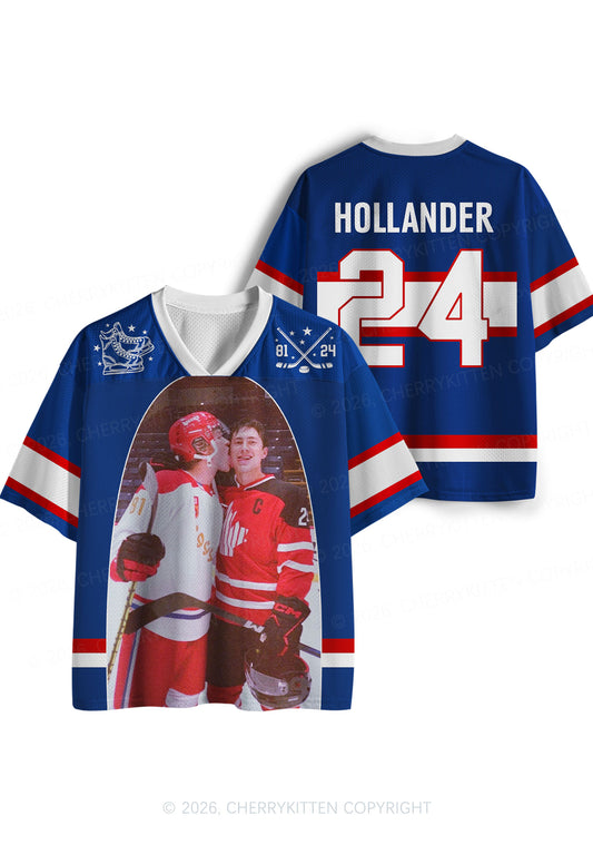 Blue Hockey Boys Kissing HR Y2K Sport Jersey Shirts Cherrykitten