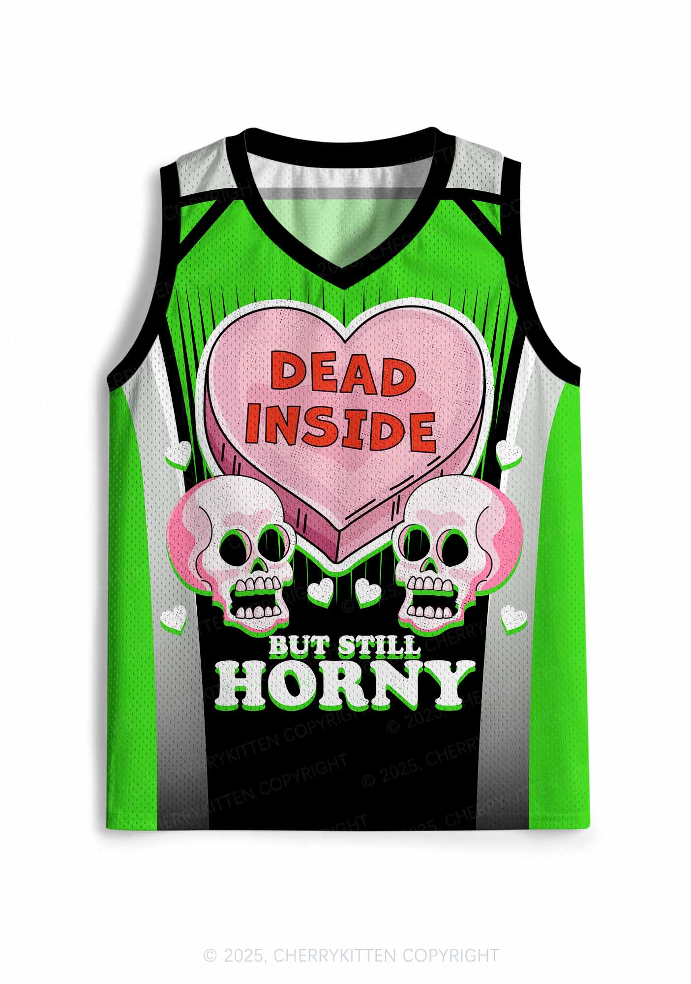 Custom Halloween Skulls Dead Inside Y2K Sport Jersey Tank Cherrykitten