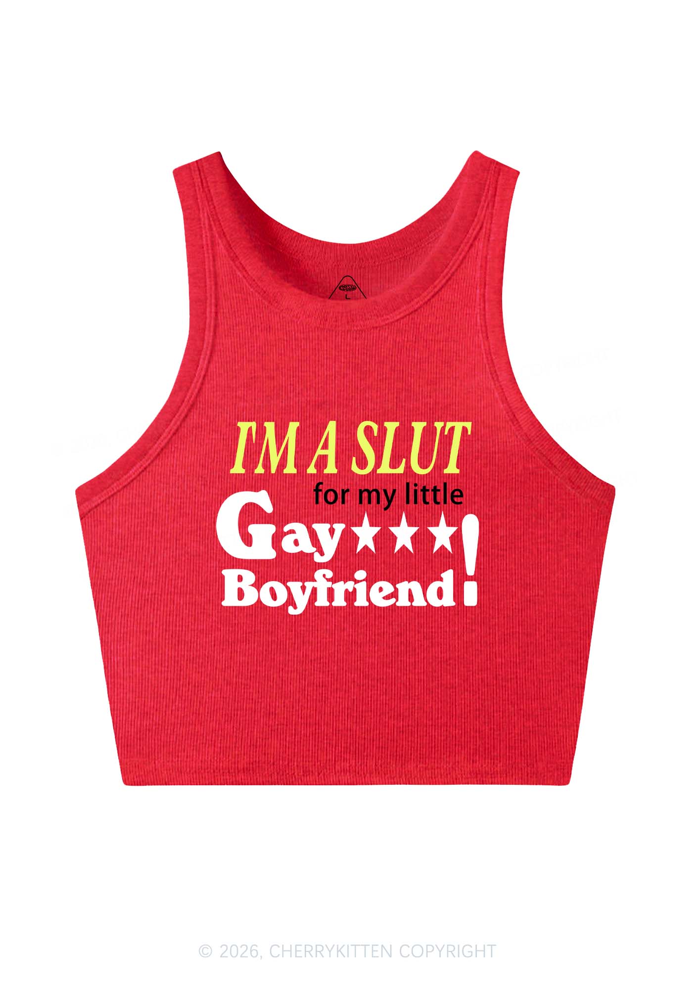 Slxt For Gay Boyfriend Pride Y2K Crop Tank Top Cherrykitten