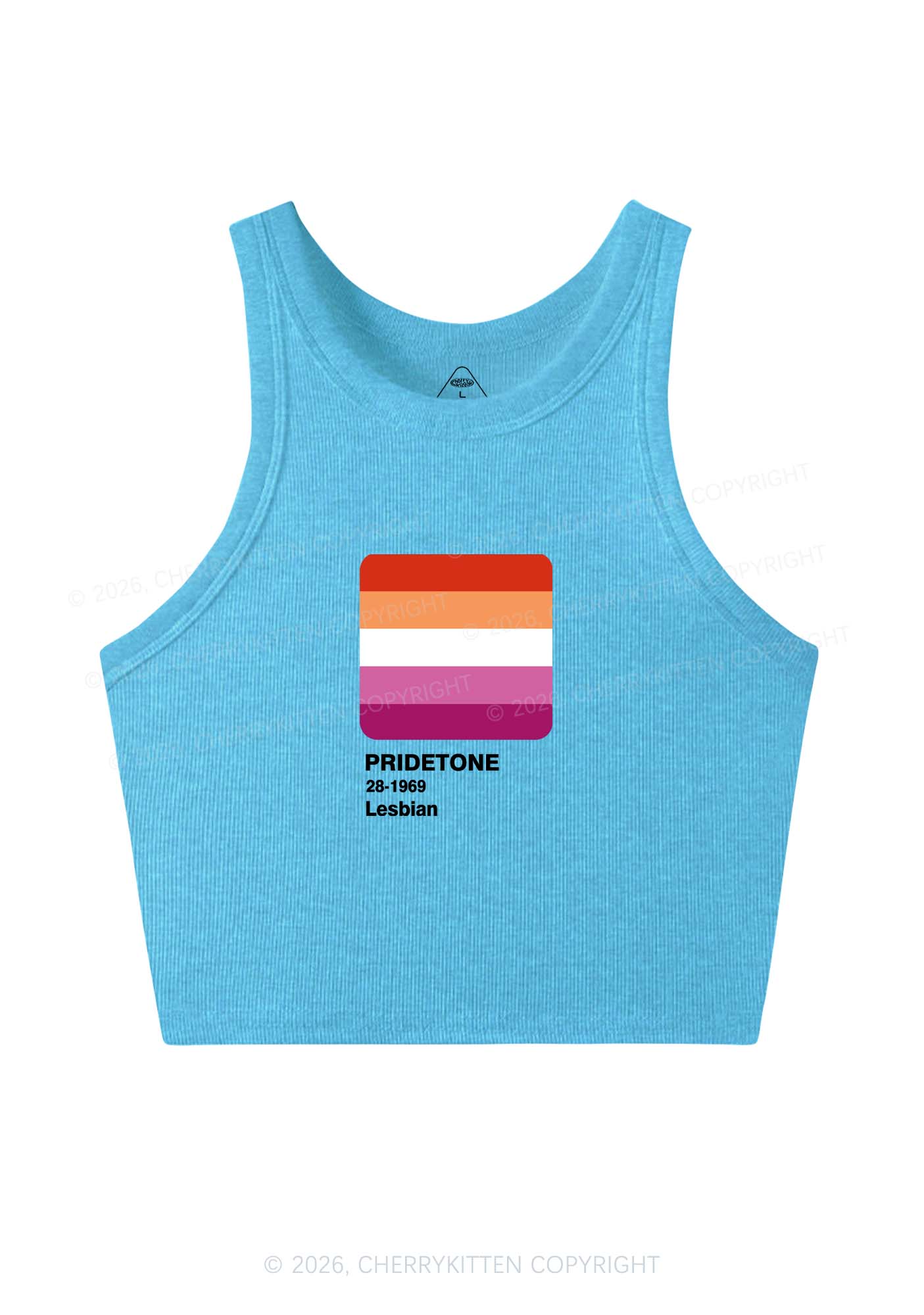 Pridetone Lesbian Pride Y2K Crop Tank Top Cherrykitten