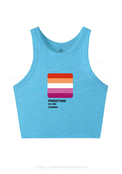 Pridetone Lesbian Pride Y2K Crop Tank Top Cherrykitten