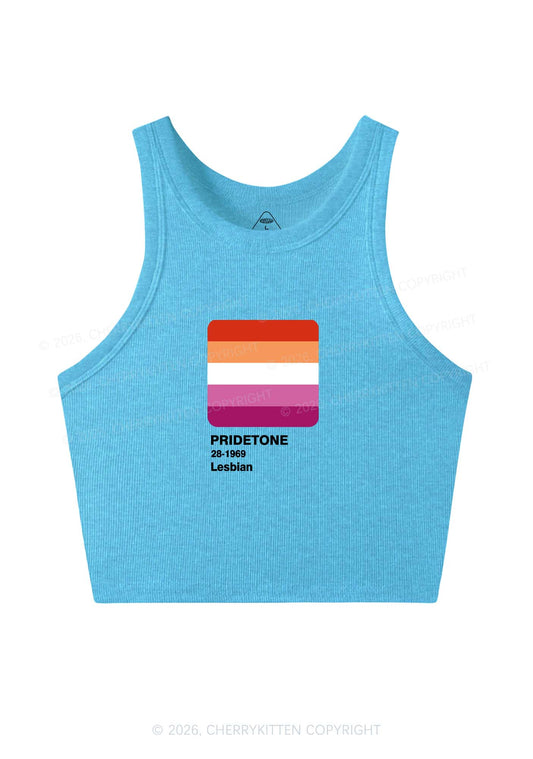 Pridetone Lesbian Pride Y2K Crop Tank Top Cherrykitten